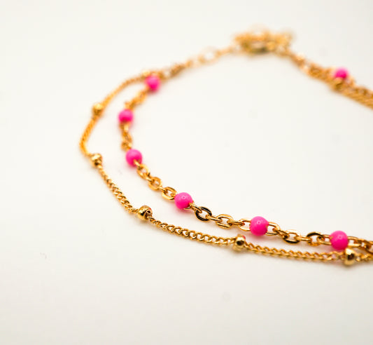 Mia Pink Double Wrapped Bracelet