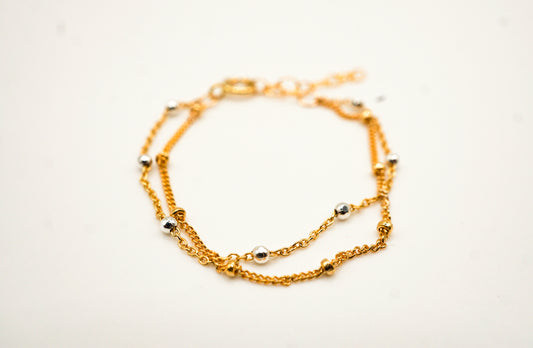 Nessa Two-Toned Double Wrap Bracelet