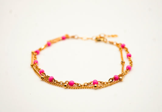 Mia Pink Double Wrapped Bracelet