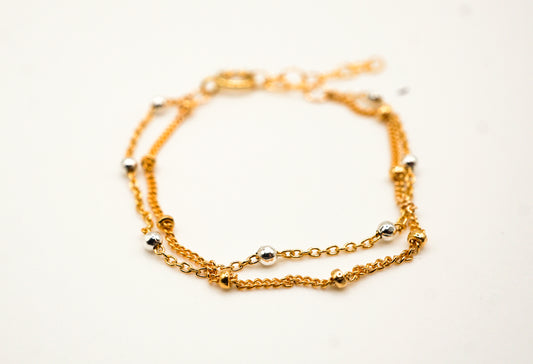 Nessa Two-Toned Double Wrap Bracelet