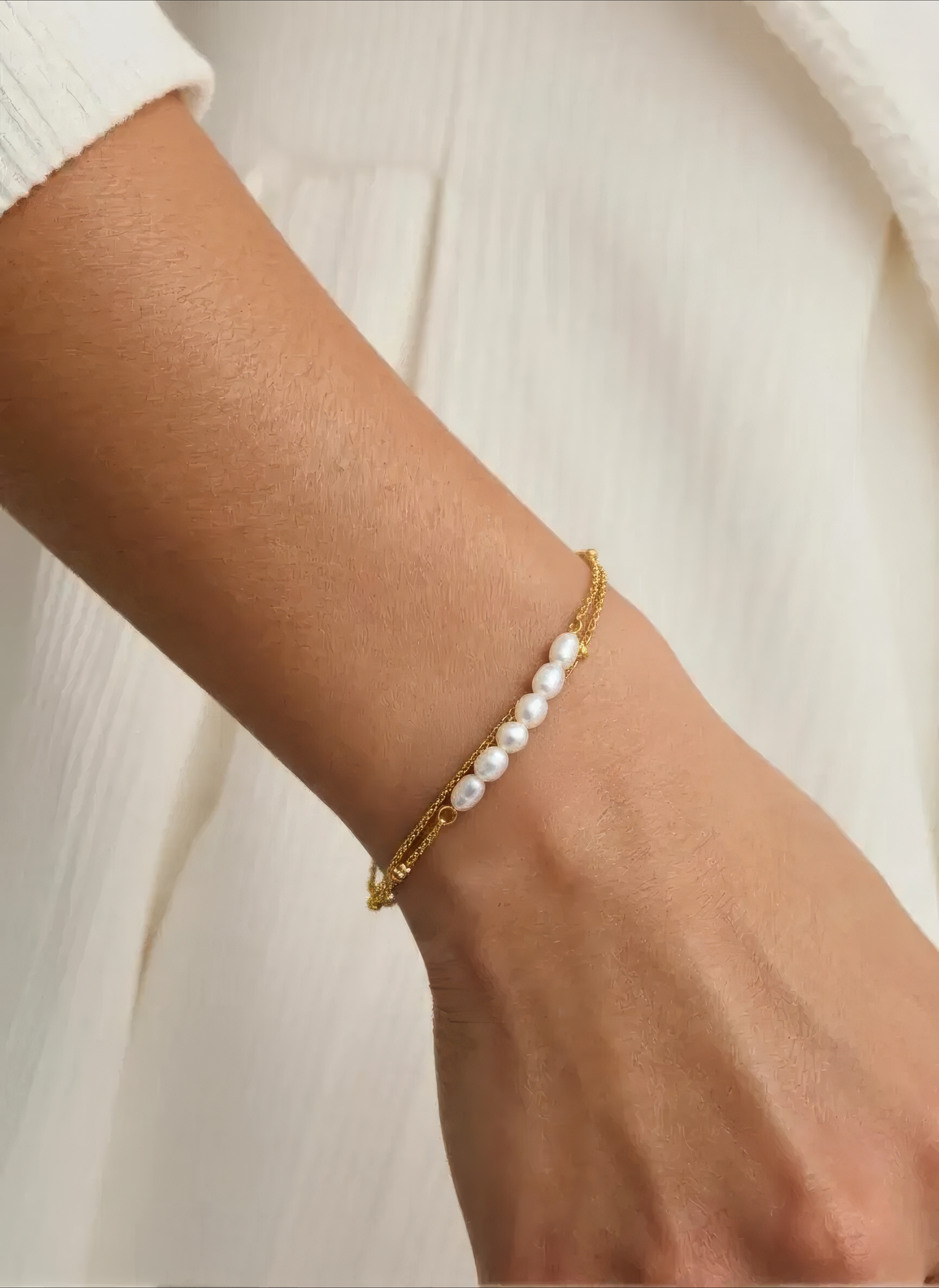 Kaia Pearl Double Wrapped Bracelet